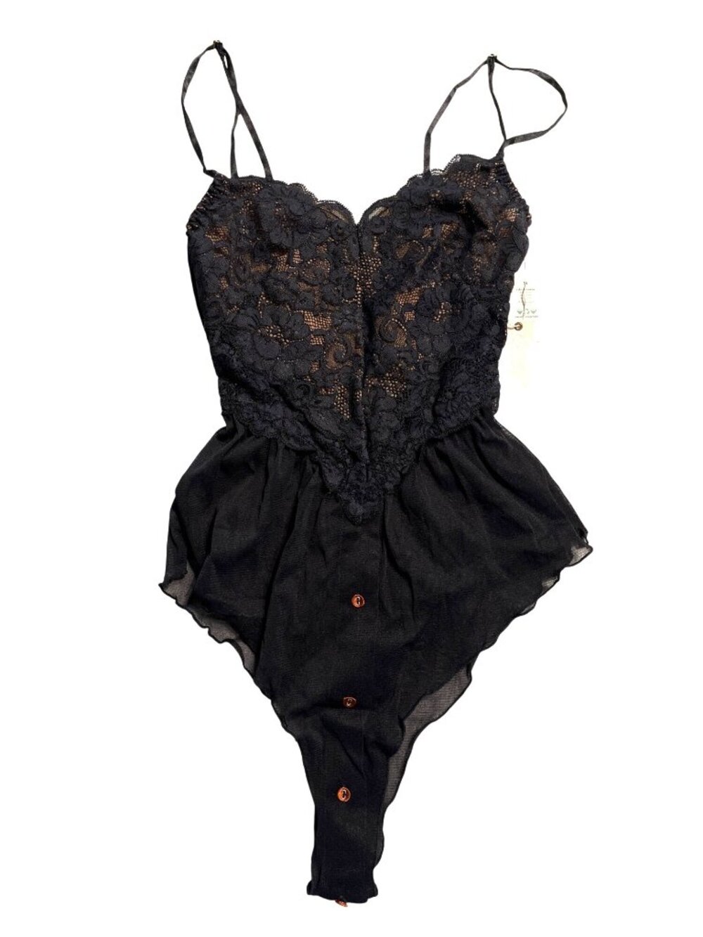 Black Lace HAHround Romper By HAH XS NWT Adjustable Straps Sustainable Material